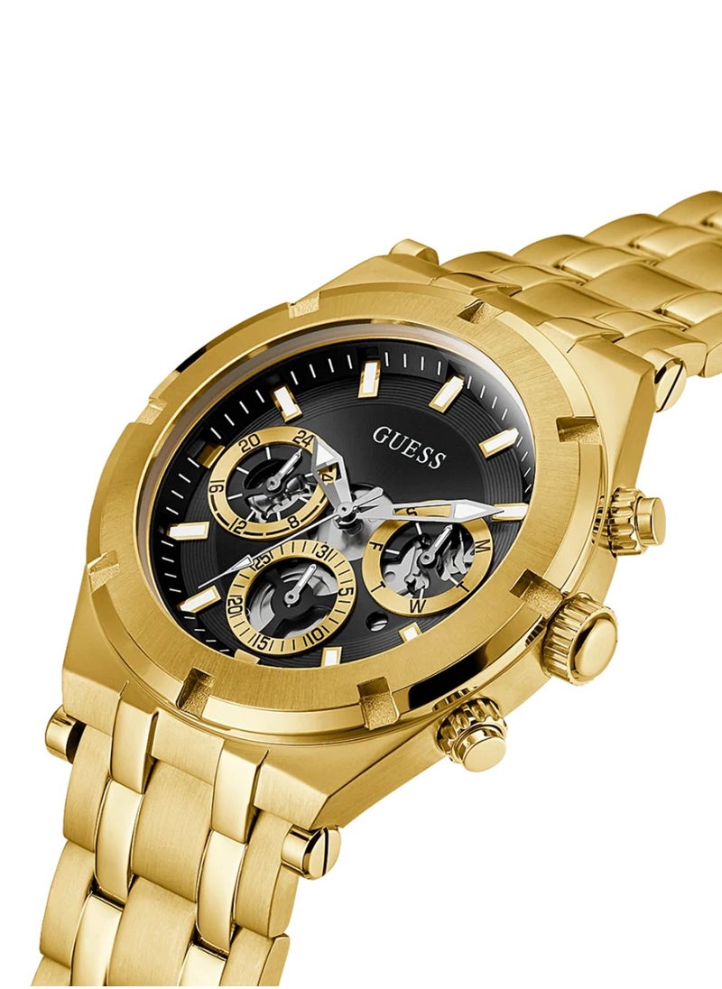 GUESS ساعة كونتيننتال للرجال باللون الذهبي من الستانلس ستيل GW0260G2  - Image 4