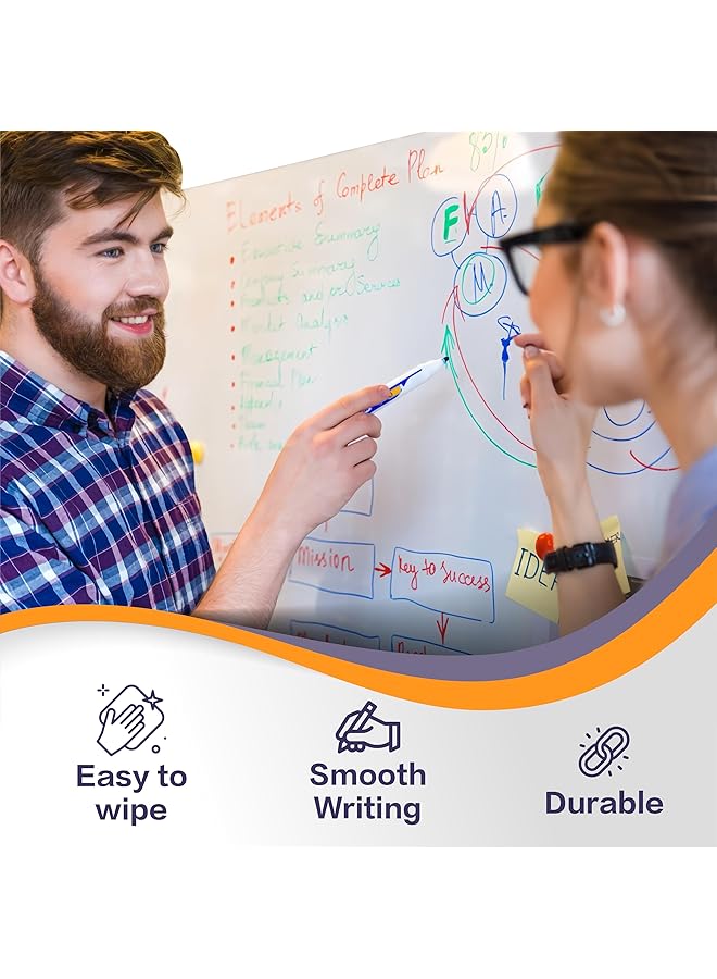 erorex Magnetic White Board Sticker Adhesive Backing 90X45Cm Dry Erase Board For Wall Whiteboard Contact Paper For Office Home Door Include Marker Magnet Eraser  - Image 5
