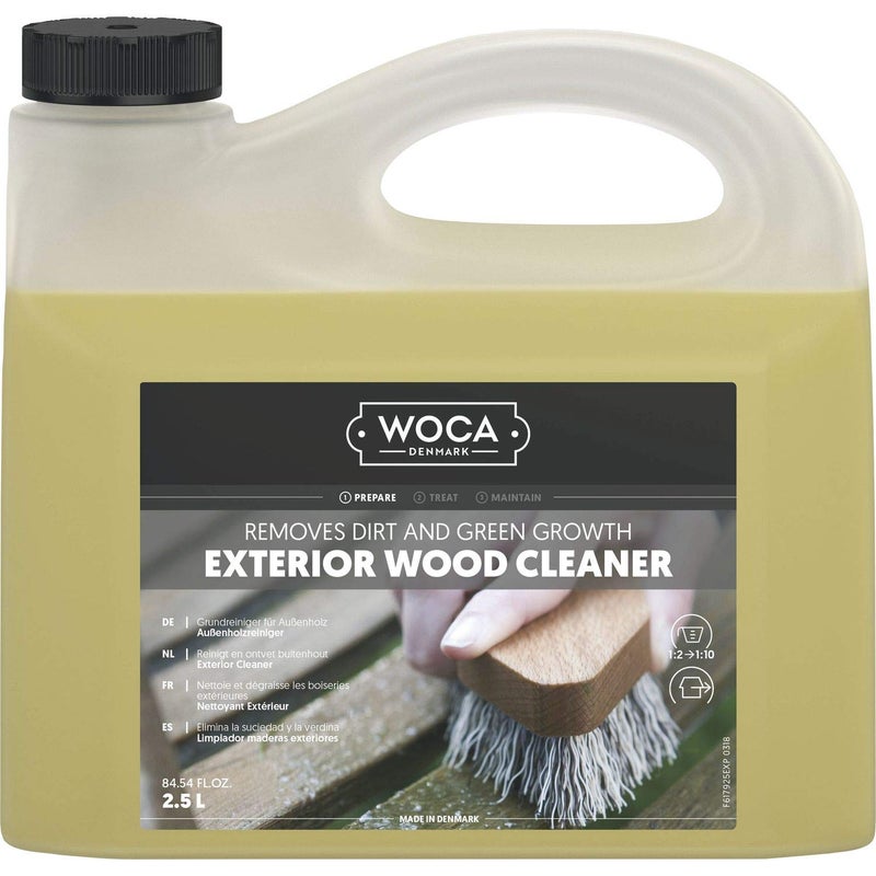 WOCA Denmark (2.5 Liter) Exterior Wood Cleaner For Decks, Siding and Furniture - Removes Dirt and Green Growth - Image 3
