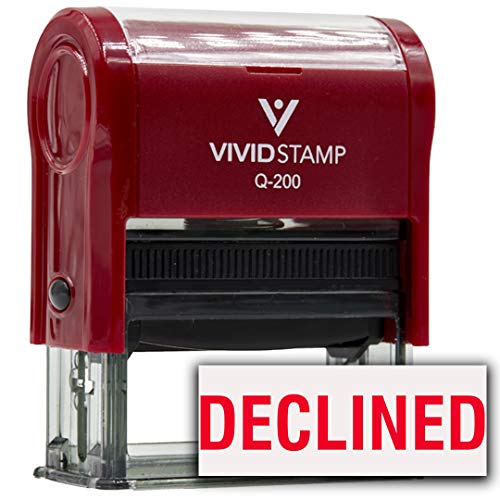 Vivid Stamp DECLINED Self Inking Rubber Stamp (Red Ink) - Medium - Image 1