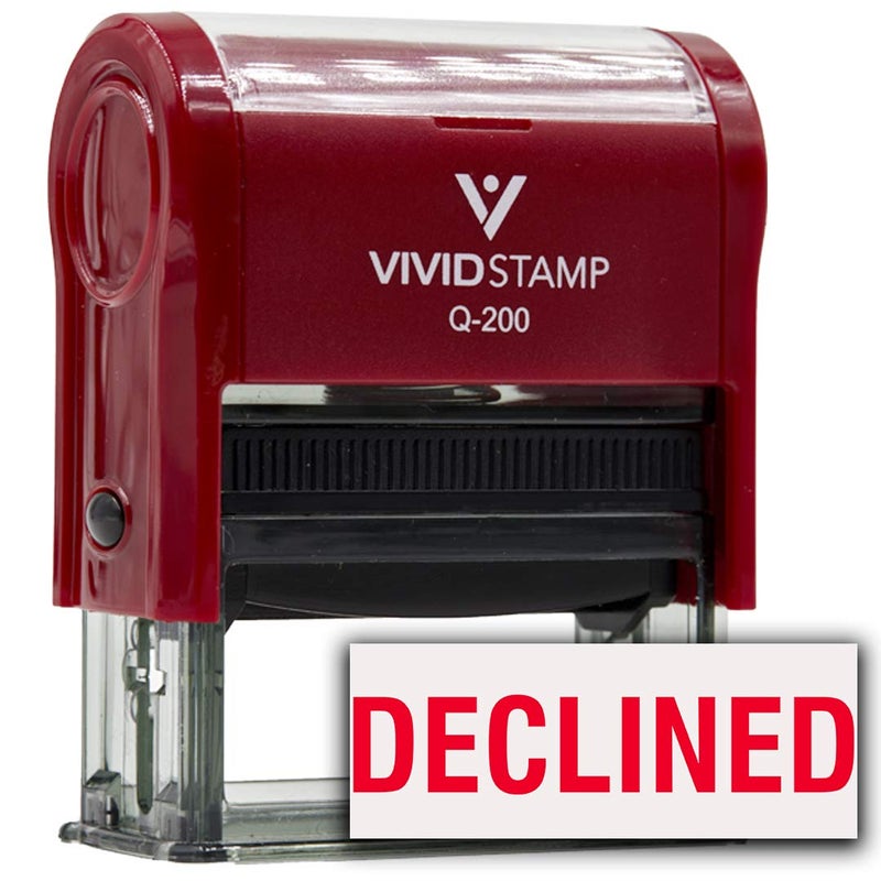 Vivid Stamp DECLINED Self Inking Rubber Stamp (Red Ink) - Medium - Image 5