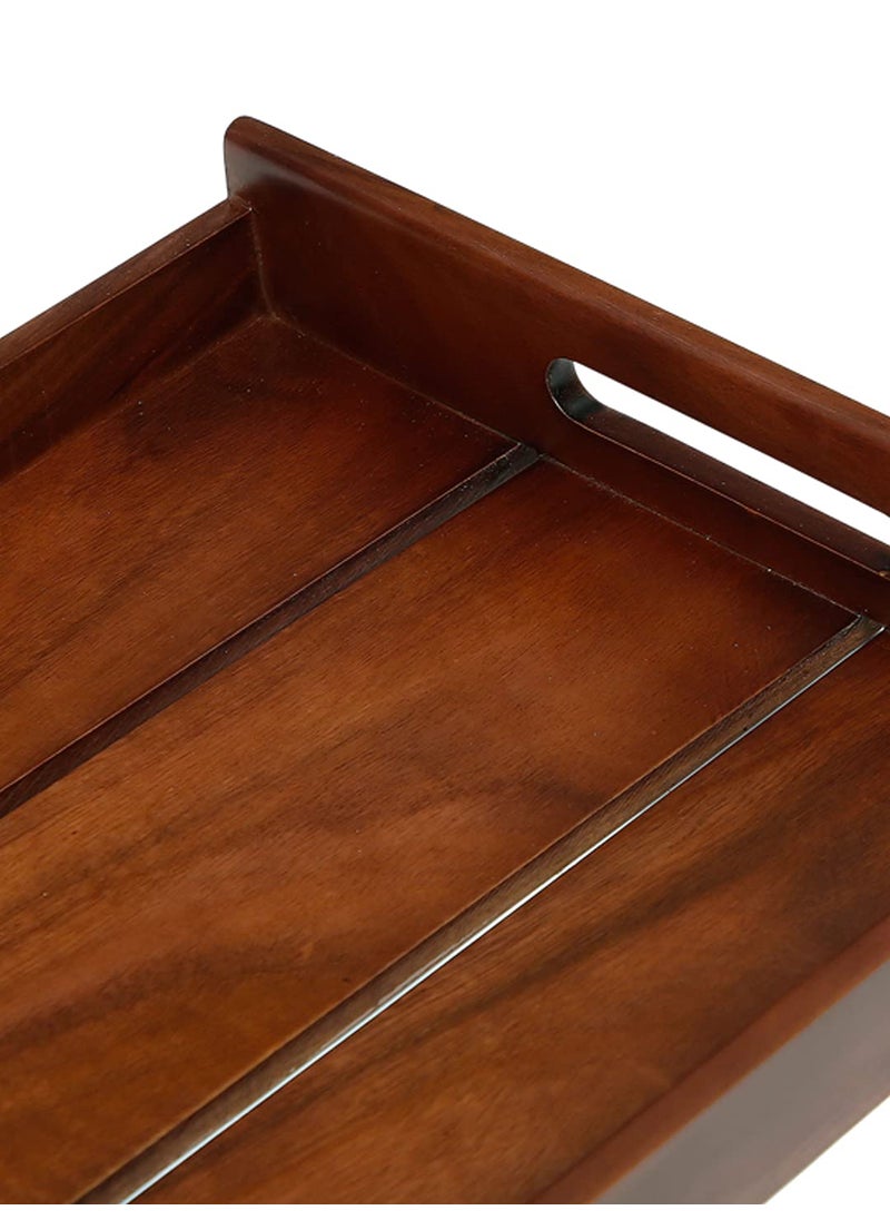 RF REINVENTION FACTORY Teak Wood Serving Tray by Reinvention Factory for Serving at Home and Kitchen Brown Colour10 x 14 x 2 inch  - Image 4
