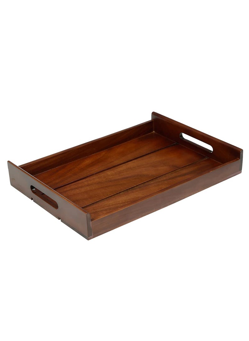 RF REINVENTION FACTORY Teak Wood Serving Tray by Reinvention Factory for Serving at Home and Kitchen Brown Colour10 x 14 x 2 inch  - Image 3