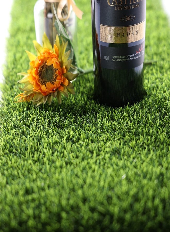 Kesfey 12 x 36 Inch Easter Artificial Grass Table Runners Washable Green Synthetic Home Decor Faux Table Runner Trimmable Green Artificial Tabletop Supplies For Golf Themed Party Dining Decorations - Image 2