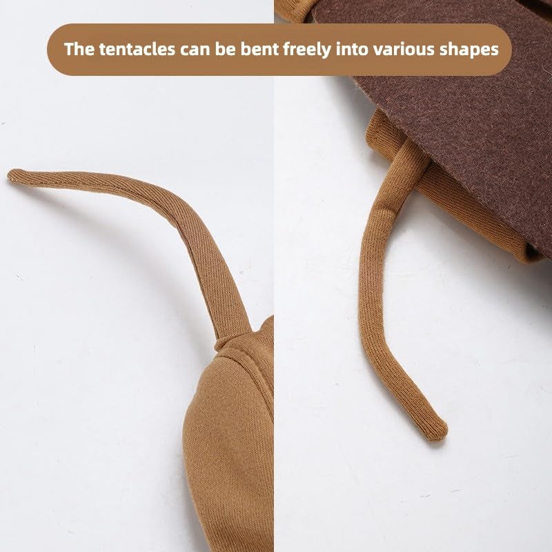 WASTROYAL Pet Costume for Cats & Dogs, Cockroach-Themed Jumpsuit with Antennae, Cute & Silly Outfit for Halloween, Birthday, Party & Holiday Events (One Size,Brown) - Image 4