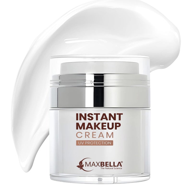 MaxBella Instant Makeup  Spot Coverage Cream  Primer  Highlighter  Moisturizer  Niacinamide and Non comedogenic  Intense Hydration  Flawless Radiant Dewy Skin  Illuminating  Glowing Makeup Base 45g - Image 1
