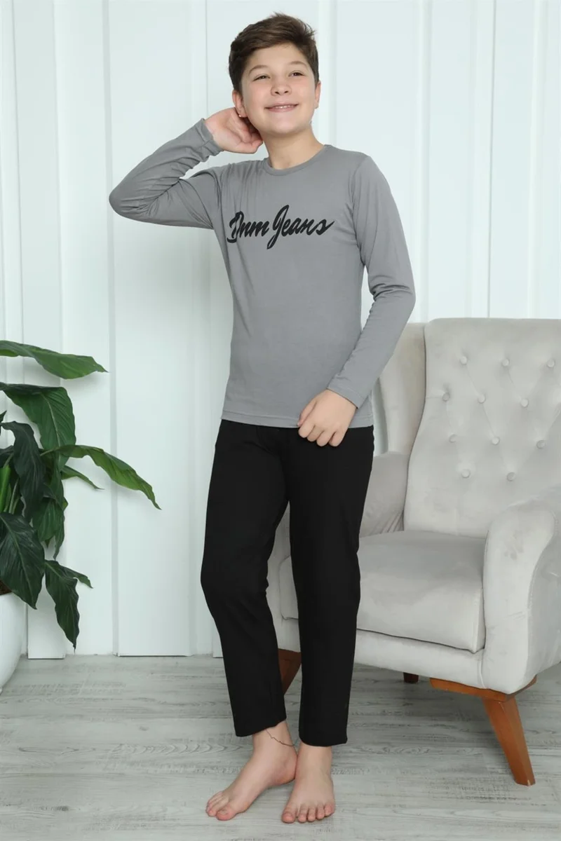 Akbeniz Boy's Combed Cotton Pajama Set 20416