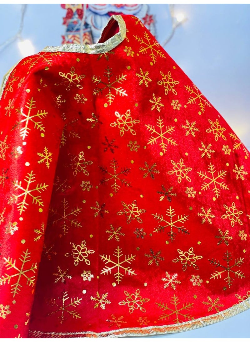 تنورة شجرة كل اكسسورات الكريسماس مفرش الشجرة المدور قطيفة  المقاس : 90 سم - Image 2