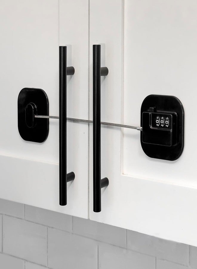 FKTUV Child Safety Cabinet Locks, Fridge Lock with Combination, Closet Locks,Cabinet Lock(Black 2Pcs) - Image 3