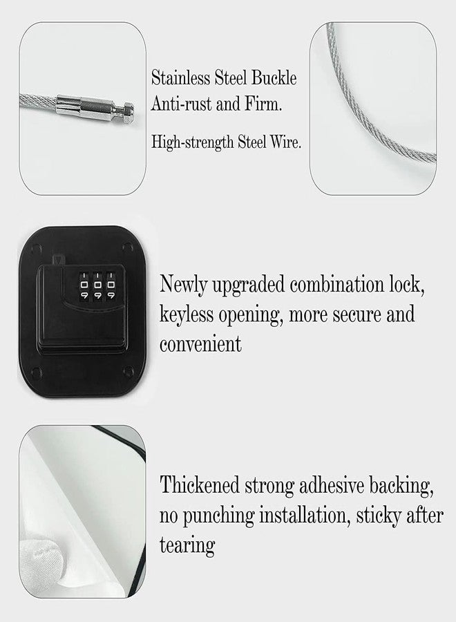 FKTUV Child Safety Cabinet Locks, Fridge Lock with Combination, Closet Locks,Cabinet Lock(Black 2Pcs) - Image 5