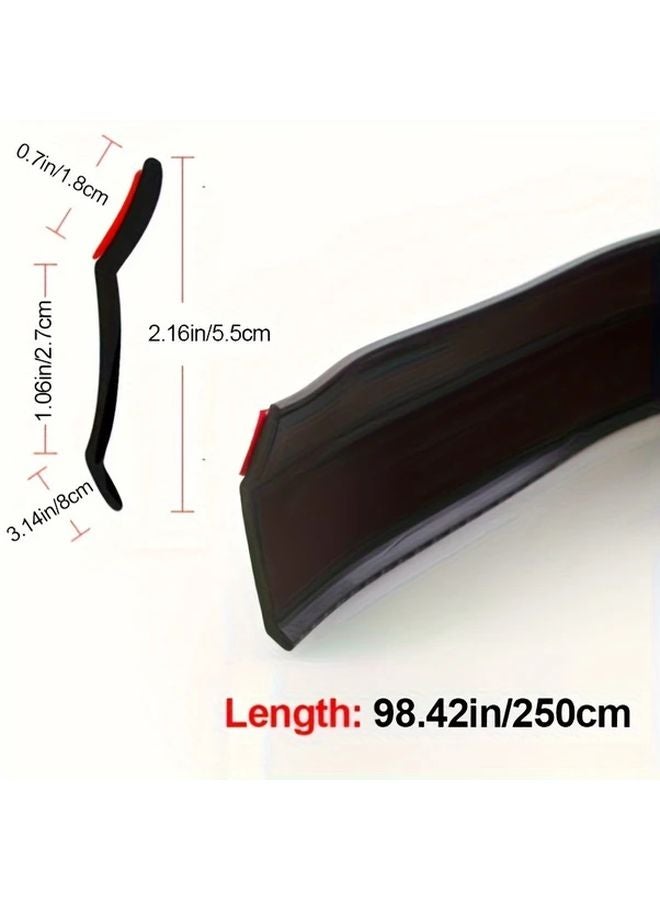 شريط مضاد للاصطدام من ألياف الكربون الأسود، واقي صدام أمامي عالمي للسيارة بمقاس 98 × 43 بوصة - Image 3