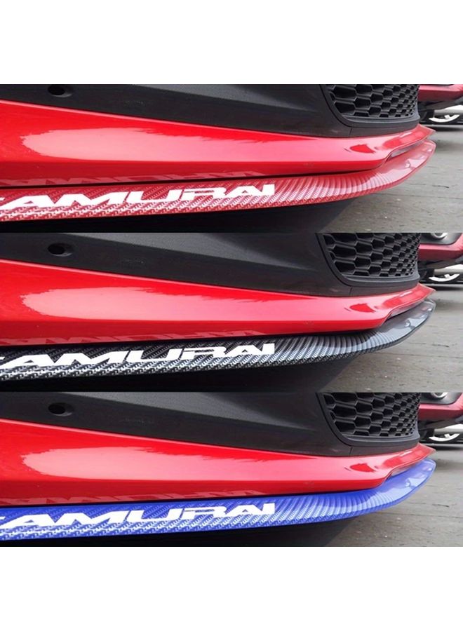 شريط مضاد للاصطدام من ألياف الكربون الأسود، واقي صدام أمامي عالمي للسيارة بمقاس 98 × 43 بوصة - Image 4