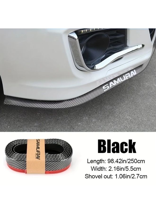 شريط مضاد للاصطدام من ألياف الكربون الأسود، واقي صدام أمامي عالمي للسيارة بمقاس 98 × 43 بوصة - Image 1