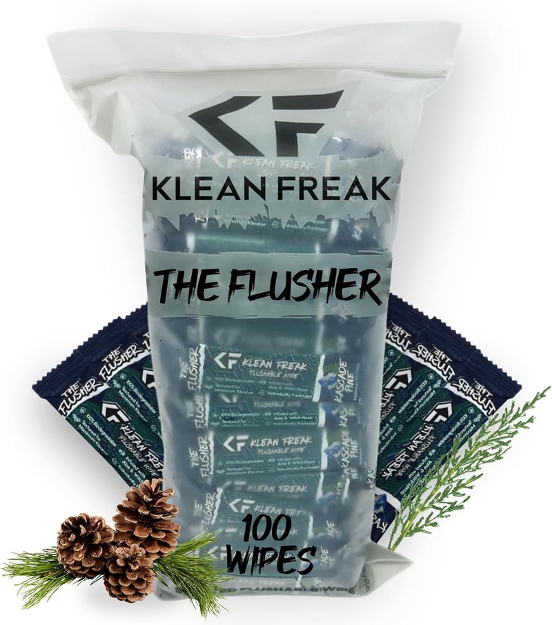 Klean Freak - The Flusher wipes- 100 Pack Kascade Pine - Image 1