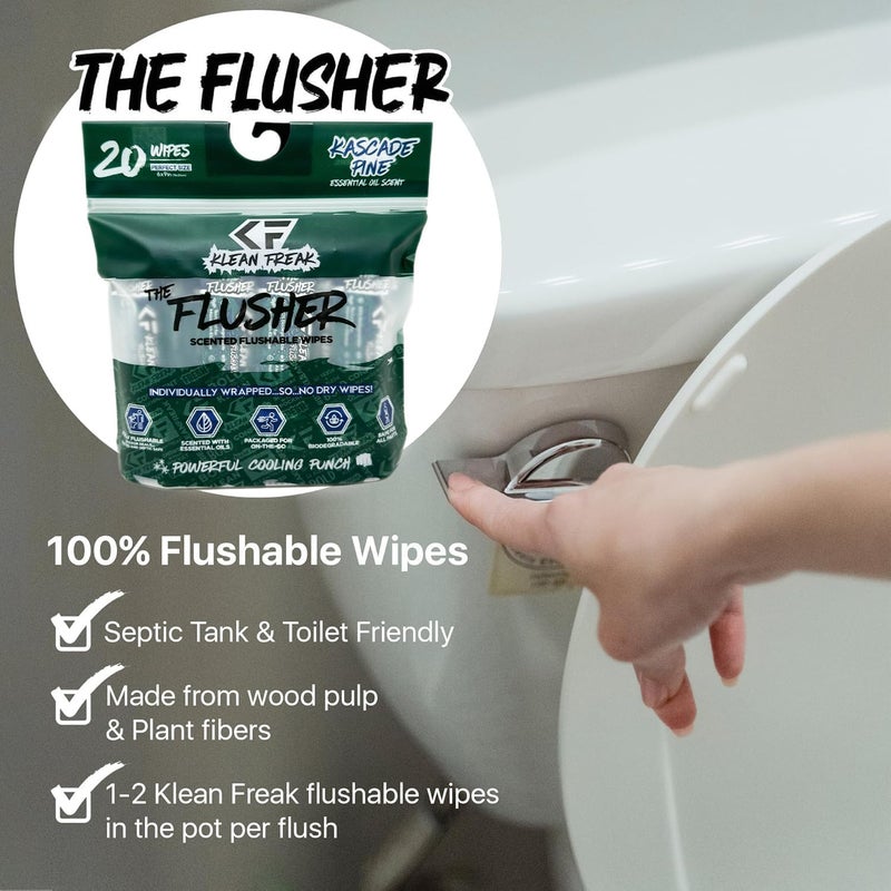 Klean Freak - The Flusher wipes- 100 Pack Kascade Pine - Image 5