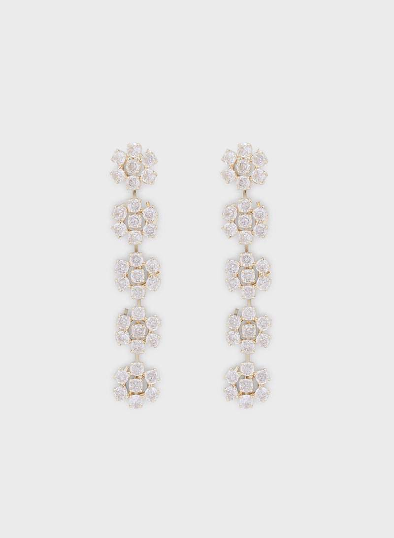 Ella Limited Edition أقراط دائرية مزهرة من الماس  - Image 1