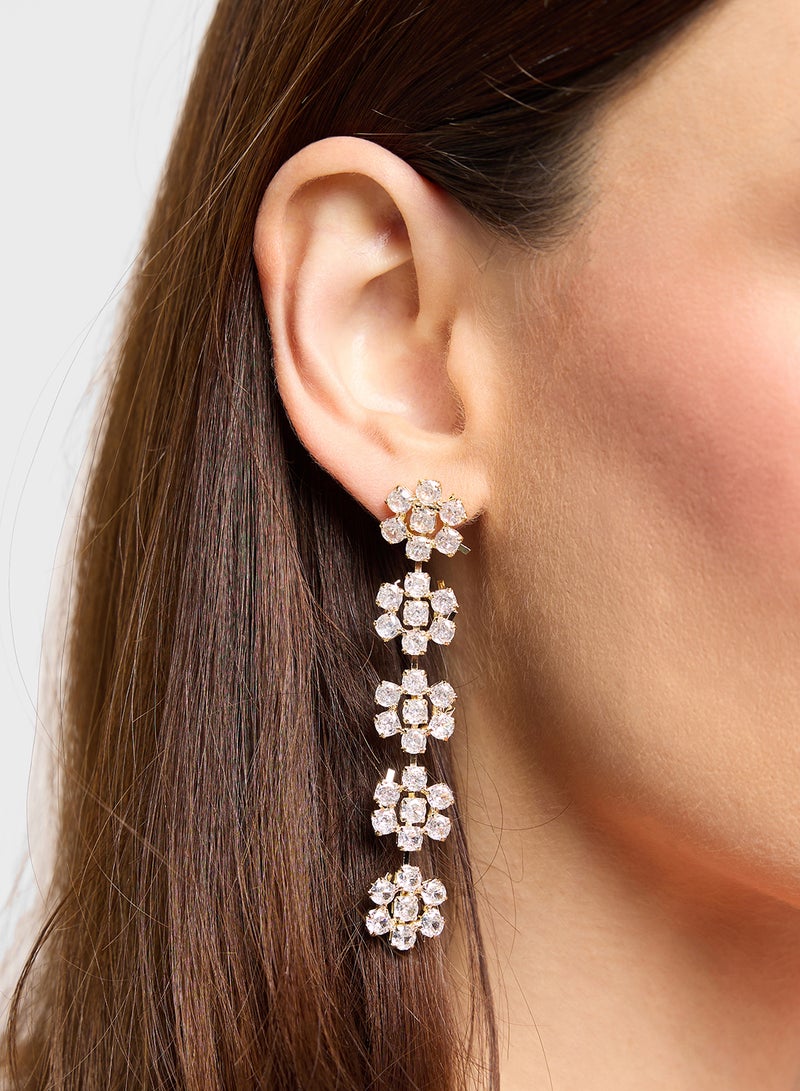 Ella Limited Edition أقراط دائرية مزهرة من الماس  - Image 3