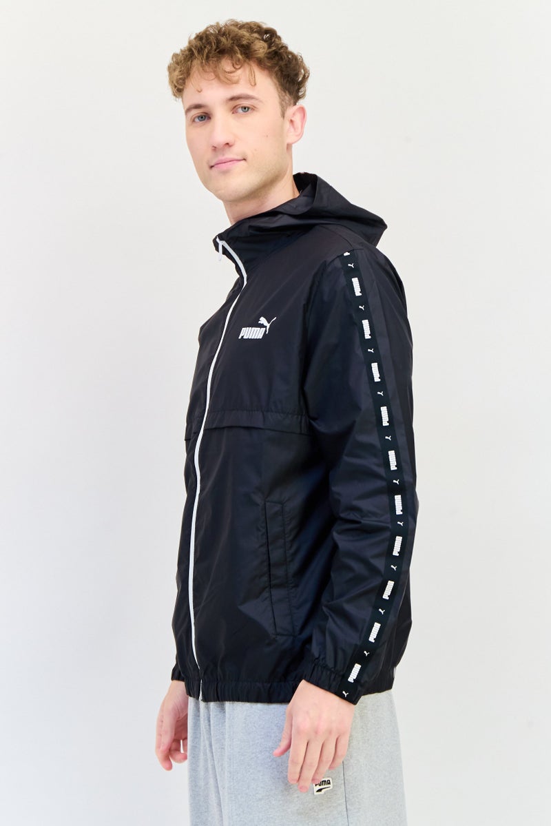 PUMA جاكيت تدريب رياضي للرجال بأكمام طويلة، أسود - Image 2