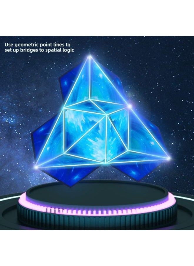 Three-dimensional Rubik's Cube Varied Infinite Magnetic Thinking Alien Space Level 3 4 Toy Decompression Magnetic Batch-Color:Green 1 Pack + Blue 1 Pack + Red 1 Pack + Purple 1 Pack
