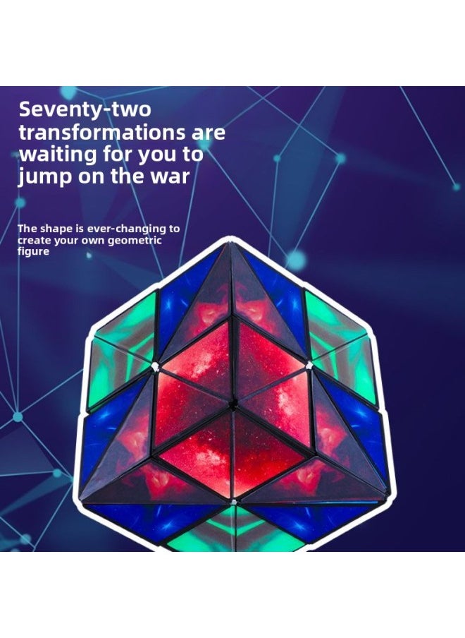 Three-dimensional Rubik's Cube Varied Infinite Magnetic Thinking Alien Space Level 3 4 Toy Decompression Magnetic Batch-Color:Green 1 Pack + Blue 1 Pack + Red 1 Pack + Purple 1 Pack