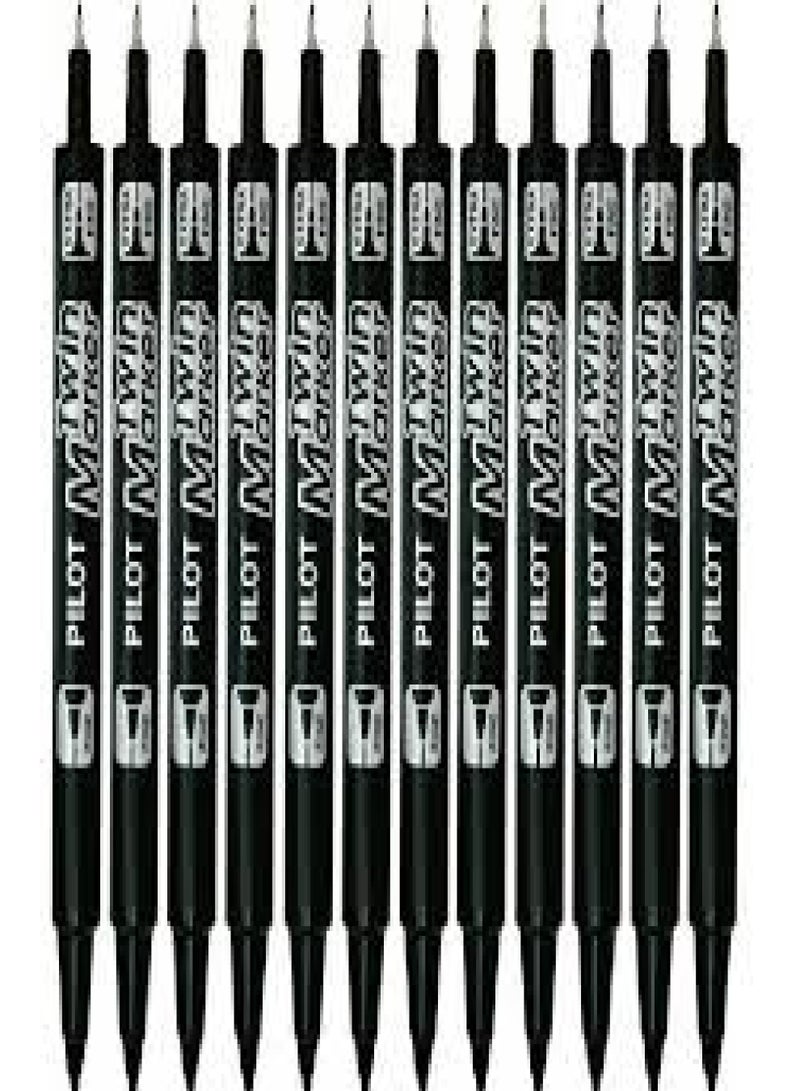 Pilot Twin Marker - Pack of 12 Pcs