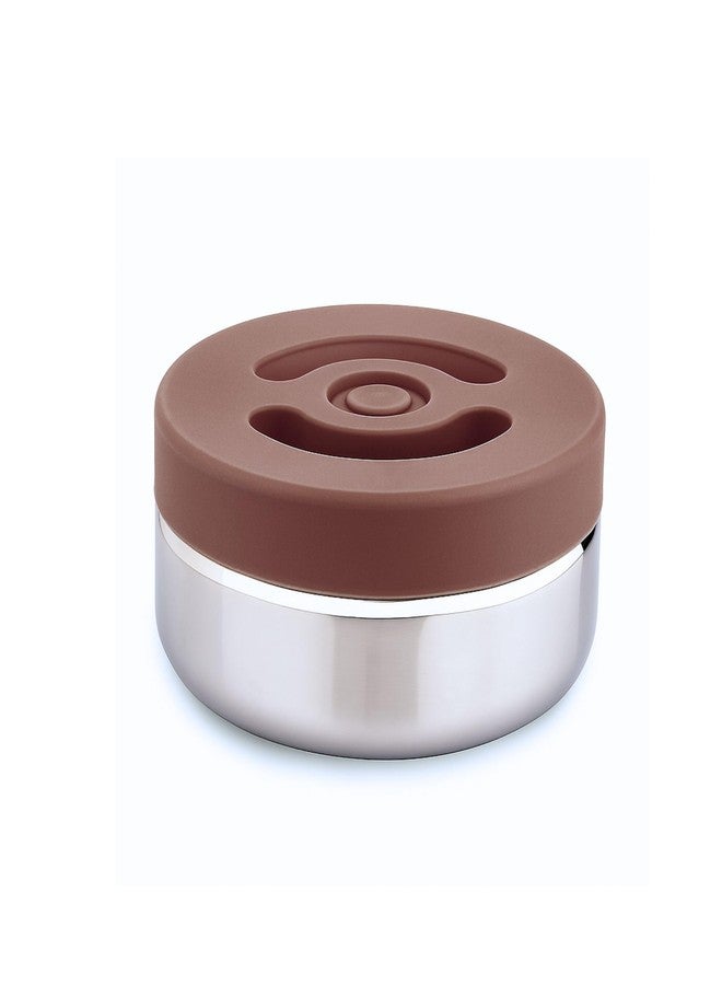 SUGAR Homeware Stahl | Stainless Steel Food Storage Container | Leakproof Kitchen Dabba | Airtight & Reusable Lunchbox | Compact Tiffin for Office & Home Use | 300ml | Brown - Image 2