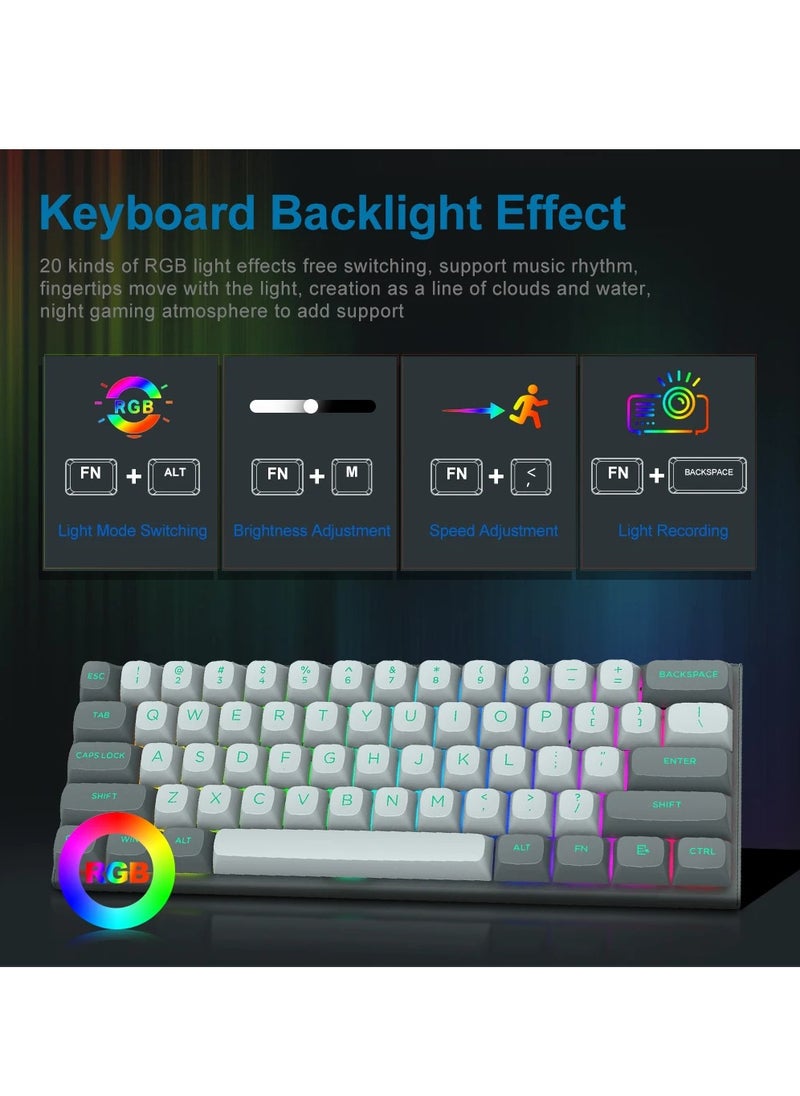 61 Keys Rapid Trigger Gaming Keyboard, RGB Magnetic Switch Mechanical Keyboard with 8000 Return Rate, Metal Panel, PBT Keycaps and Macro Customize for Windows,Game Consoles