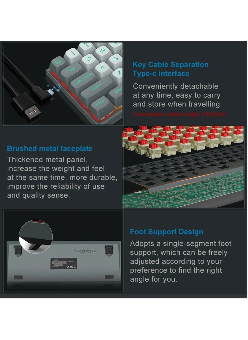 61 Keys Rapid Trigger Gaming Keyboard, RGB Magnetic Switch Mechanical Keyboard with 8000 Return Rate, Metal Panel, PBT Keycaps and Macro Customize for Windows,Game Consoles