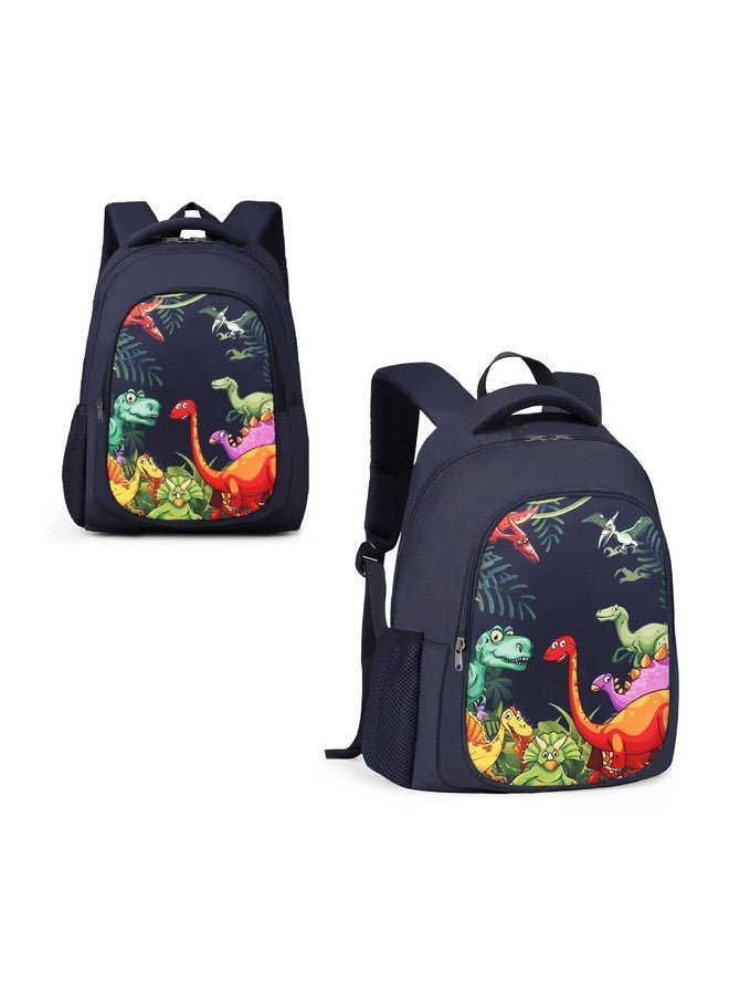 Frantic حقيبة ظهر مدرسية مقاومة للماء من بوليستر 26 لتر مع 2 قسم مع حقيبة أقلام/قرطاسية لحقيبة المدرسة وحقيبة يومية وحقيبة نزهة للأولاد والبنات (Bk_Blue_Jurassic_24_A) - Image 4