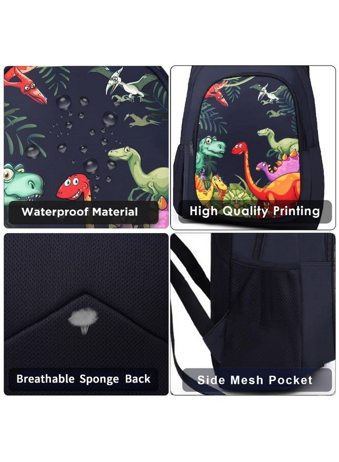 Frantic حقيبة ظهر مدرسية مقاومة للماء من بوليستر 26 لتر مع 2 قسم مع حقيبة أقلام/قرطاسية لحقيبة المدرسة وحقيبة يومية وحقيبة نزهة للأولاد والبنات (Bk_Blue_Jurassic_24_A) - Image 5