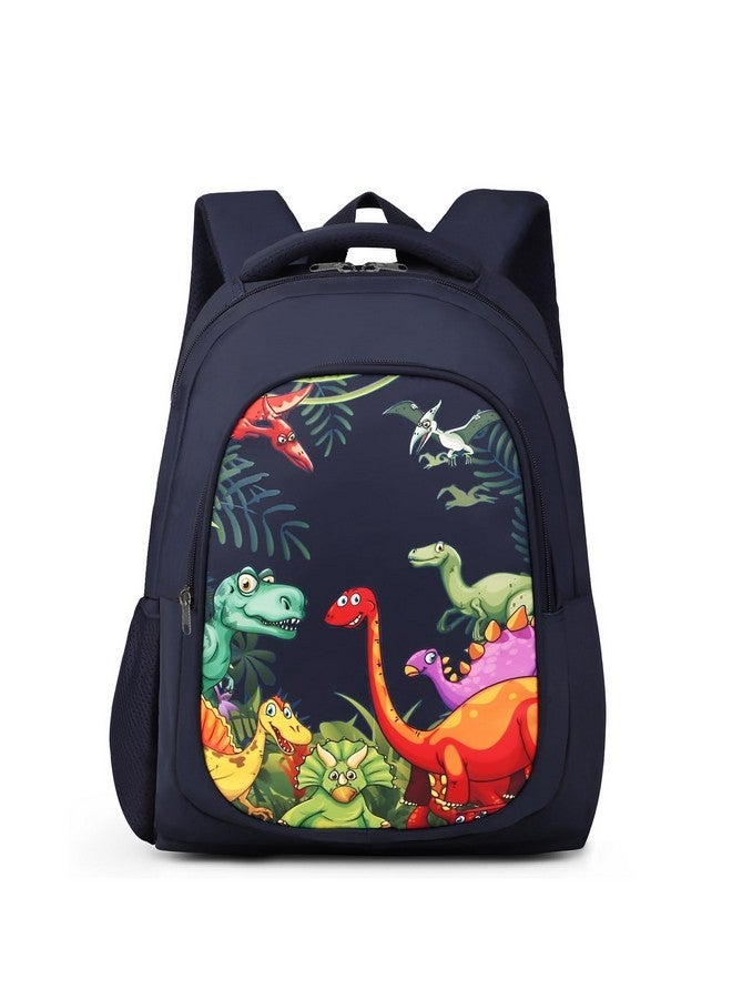 Frantic حقيبة ظهر مدرسية مقاومة للماء من بوليستر 26 لتر مع 2 قسم مع حقيبة أقلام/قرطاسية لحقيبة المدرسة وحقيبة يومية وحقيبة نزهة للأولاد والبنات (Bk_Blue_Jurassic_24_A) - Image 1