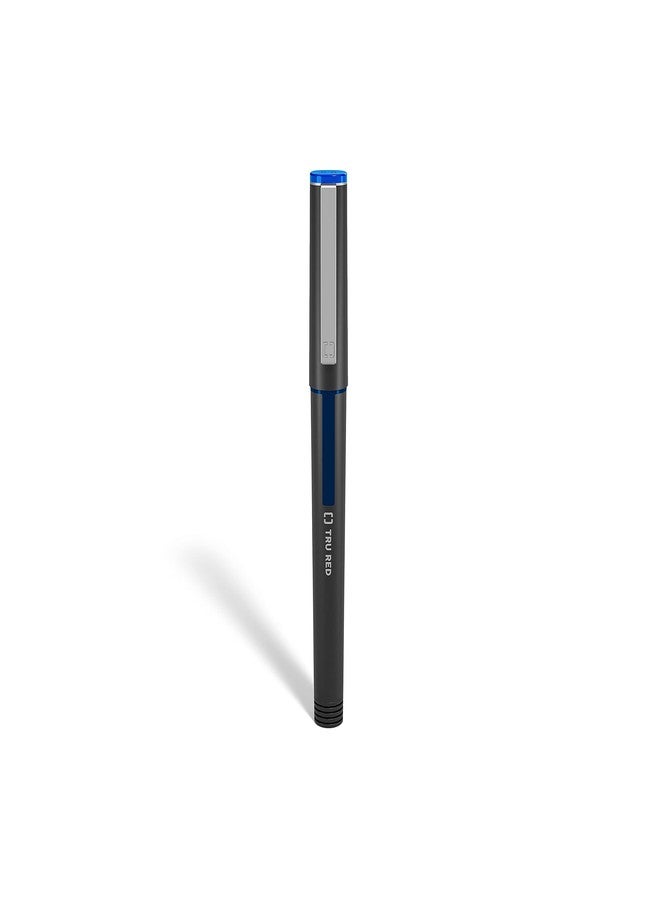 TRU RED TR57325 Rollerball Pens, Fine Point, Blue, Dozen/Pack - Image 2