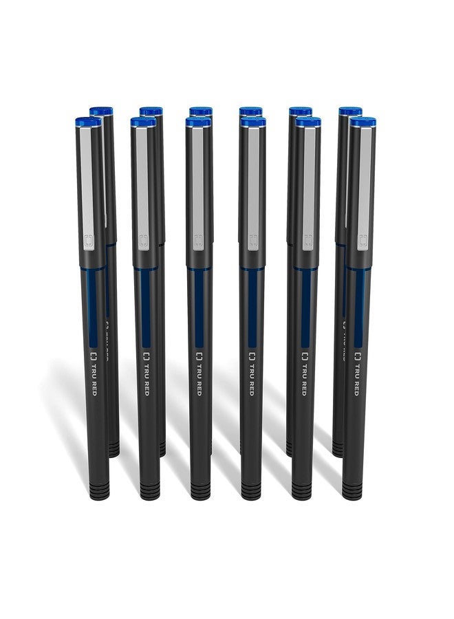 TRU RED TR57325 Rollerball Pens, Fine Point, Blue, Dozen/Pack - Image 3