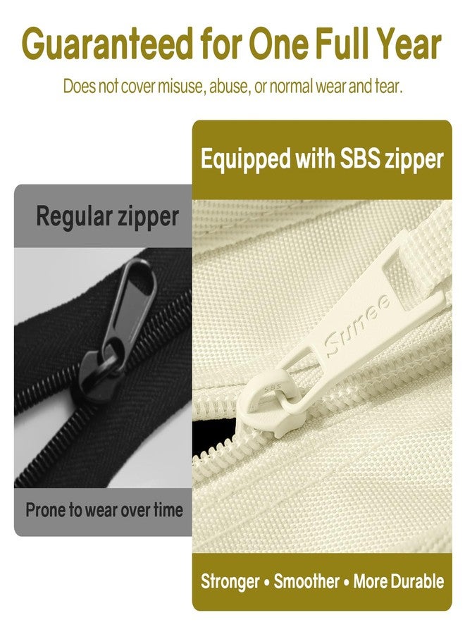SUNEE Zippered Binder Bag with Handle, 2-Inch 3-Ring O-Ring, 500-Sheet Capacity, Includes Zip Pocket, 5-Tab Expanding File Folder, Multi-Pocket Organizer Binder for Middle School, Soft Beige - Image 5