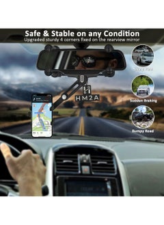 HM2A Car Phone Holder,360°Rotatable Phone Holder for Car Rear View Mirror Mobile Holder For Car, Adjustable GPS Holder for Most Mobile Phones Fits Bigger Vehicles  - Image 4