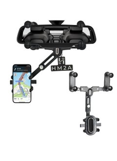HM2A Car Phone Holder,360°Rotatable Phone Holder for Car Rear View Mirror Mobile Holder For Car, Adjustable GPS Holder for Most Mobile Phones Fits Bigger Vehicles  - Image 1