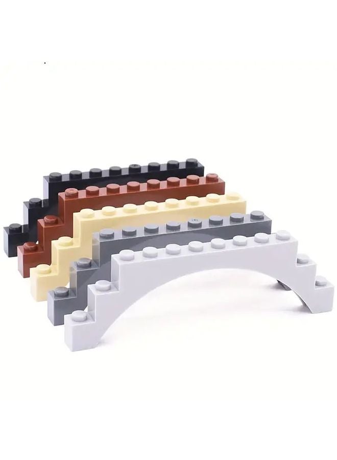 Brown Building Blocks Set Ladder Bridge Architectural House Scenery DIY Toys Gift - Image 2