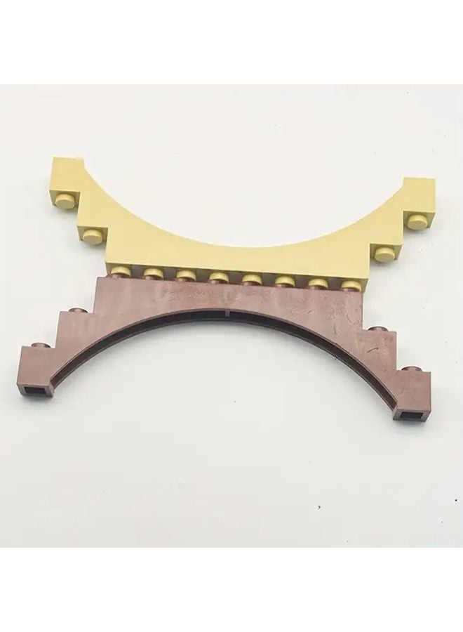 Brown Building Blocks Set Ladder Bridge Architectural House Scenery DIY Toys Gift - Image 4