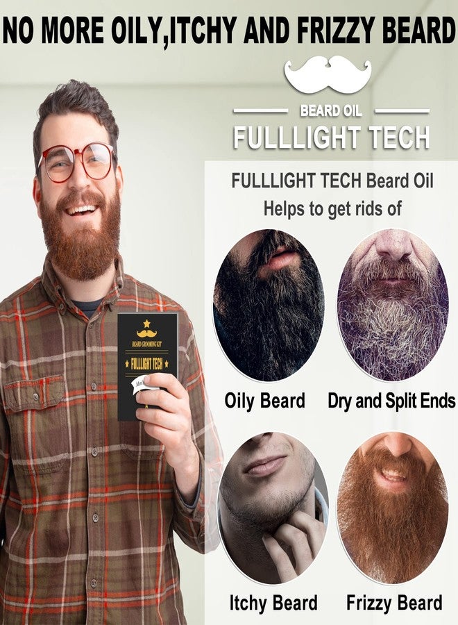 FULLLIGHT TECH 2 Pack Beard Oil for Men Growth 100% Natural Argan Oil,Jojoba Oil Leave in Conditioner Softener for Mustache Grooming Moisturizing - Image 4