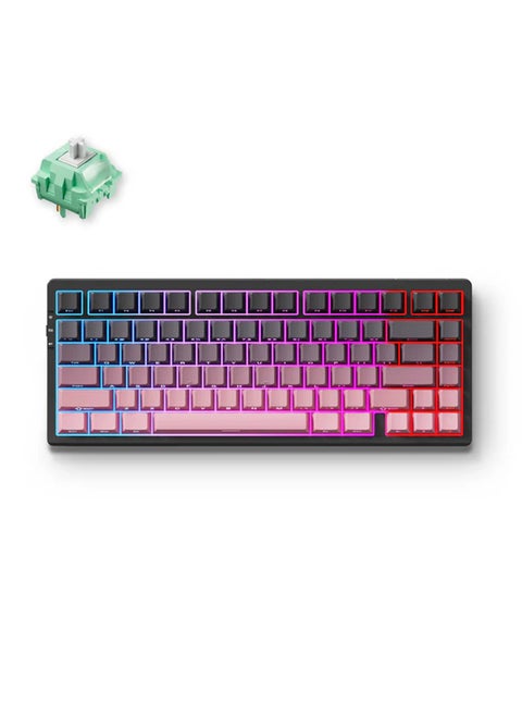 G75 Pro Black Pink 75% Layout Tri-mode Gasket Mount Hot-Swappable Mechanical Keyboard with 2.4 GHz Wireless, Bluetooth, Type-C, Cherry Profile PBT Double-Shot Keycaps, 1.2mm Per-Key Flex-Cut PCB, RGB Backlighting, Plate & Internal Foams (IXPE, PET, Poron, Silicone), PC Flex-Cut Plate, HUB Support, Compatible with Windows/macOS/Linux | MC-G75-18