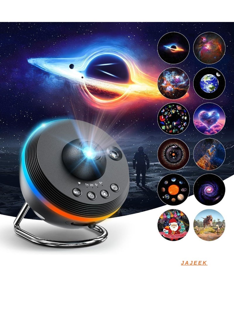 JAJEEK Galaxy Projector for Bedroom – 12-in-1 Star Projector Galaxy Light, HD Nebula Night Light, Planetarium Projector with Timer, LED Space Galaxy Lamp for Adults, Kids, and Children - Image 1
