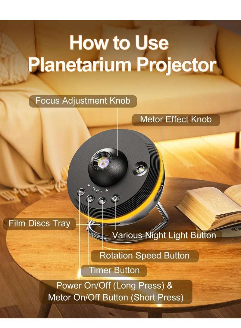 JAJEEK Galaxy Projector for Bedroom – 12-in-1 Star Projector Galaxy Light, HD Nebula Night Light, Planetarium Projector with Timer, LED Space Galaxy Lamp for Adults, Kids, and Children - Image 4