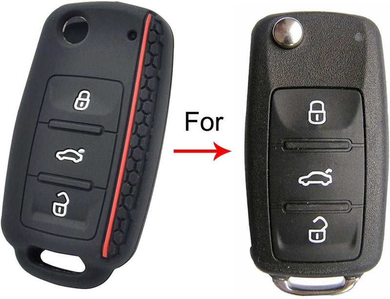 Berfea Silicone Key Fob Cover for Volkswagen - Image 2