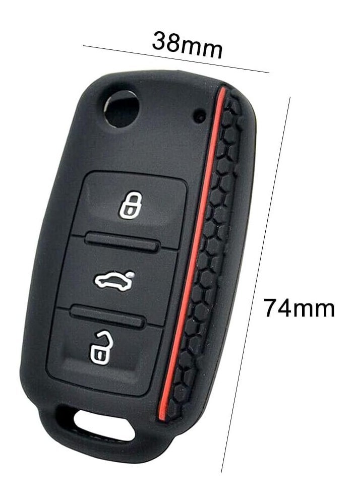 Berfea Silicone Key Fob Cover for Volkswagen - Image 3