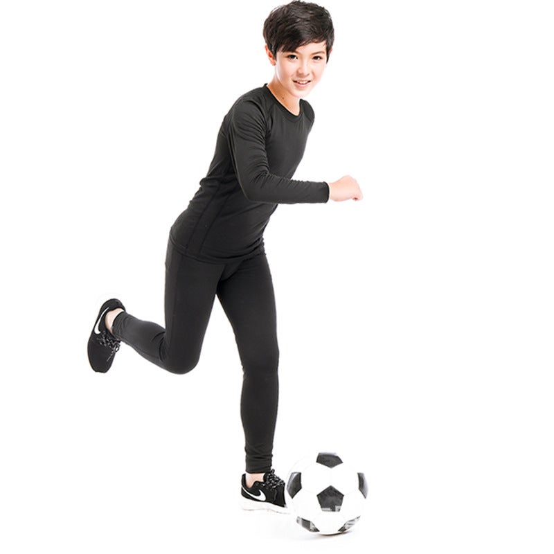 Generic Kids Fitness Suit Compression Quick-Dry Black