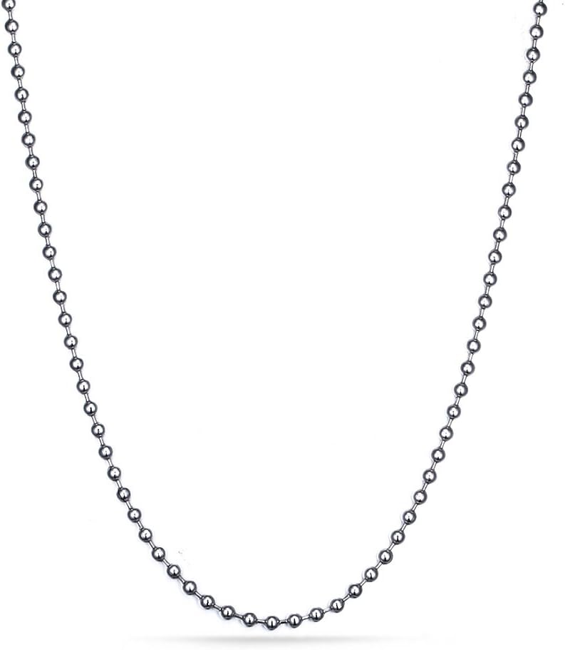 SINLEO Titanium Stainless Steel Small Beads Ball Chain Necklace for Men Women 24-38 Inches Silver Black Gold - Image 4