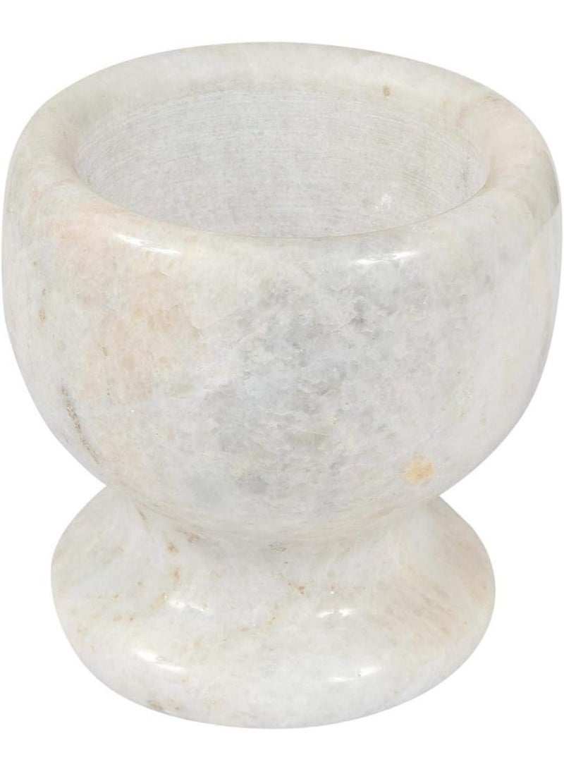 هاون ومدقة رخامي كلاسيكي - مطحنة حجرية متينة للثوم والبصل والتوابل والأعشاب والفلفل | كسارة مطبخ يدوية متينة - Image 4