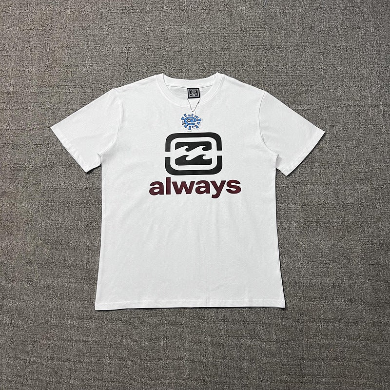 Niche Adwysd Short-Sleeved T-Shirt Hip-Hop Printed Summer Loose Casual Versatile Sleeve T-Shirt For Men And Women Couples - Image 1