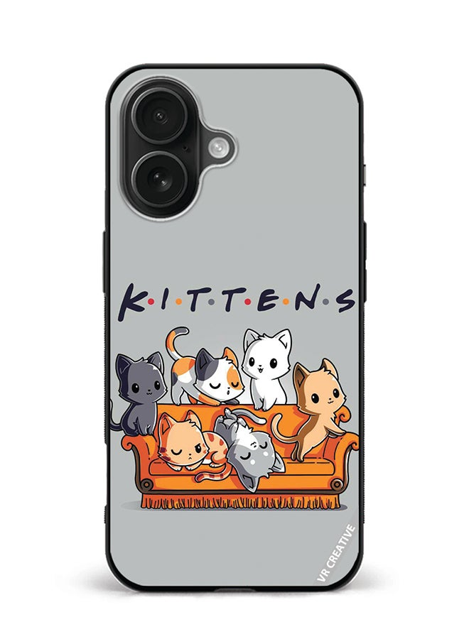 VR CREATIVE Protective Case Cover For Apple iPhone 16 Kittens Design Multicolour