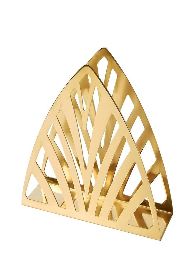 ServEzee Tissue Paper Holder | Decorative & Attractive Golden Triangle Stainless Steel Napkin Dispenser Stand for Home, Kitchen, Dining Table, Office Desk, Resturant & Cafeteria, Hotel etc. - Image 1